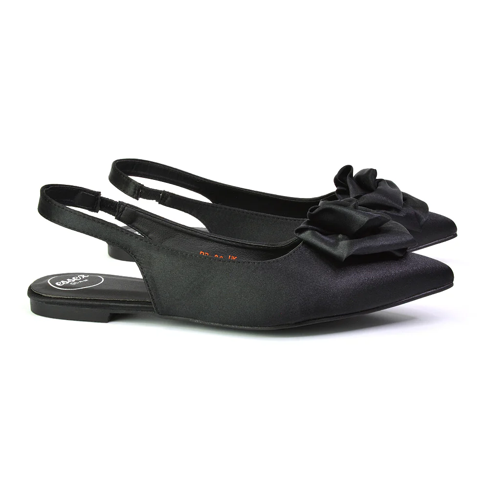 Zooey Rose Pointed Toe Sling Back Flat Ballerina Pump Shoes in Fuchsia - Image 61